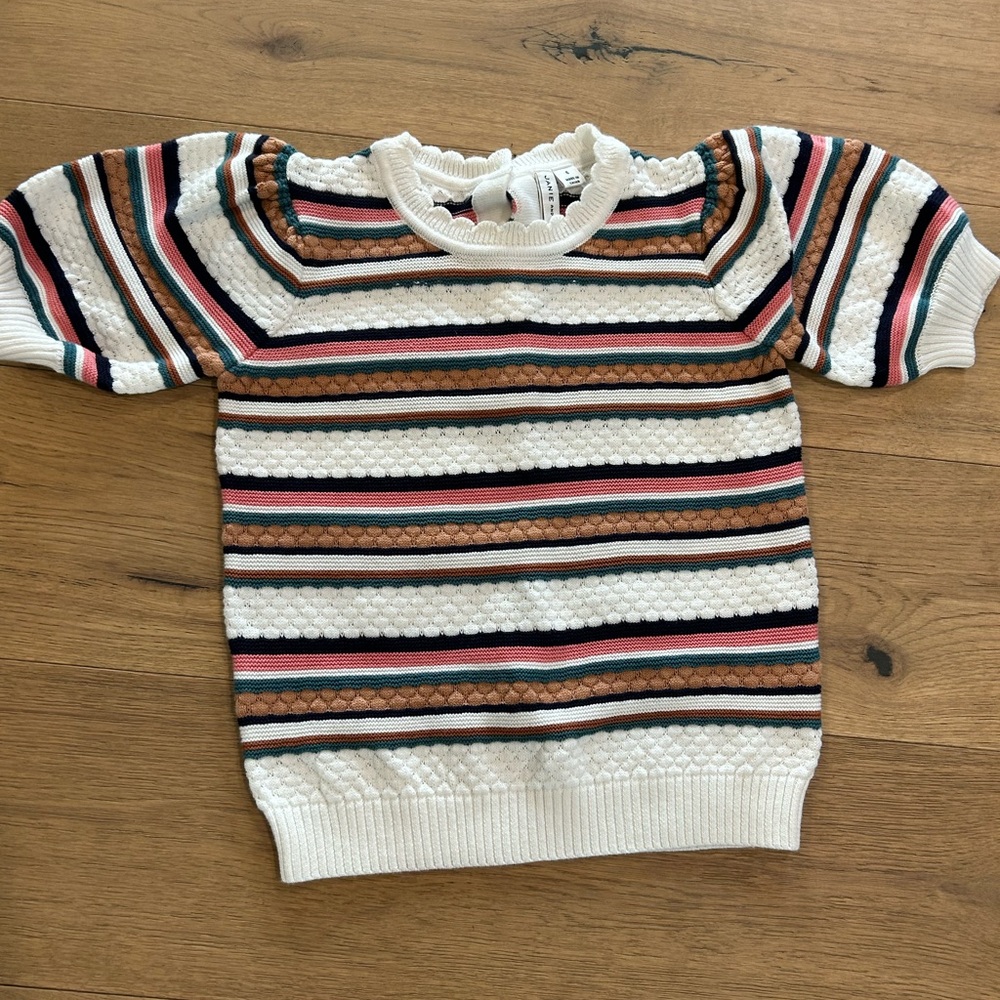 Janie & Jack striped short sleeve sweater